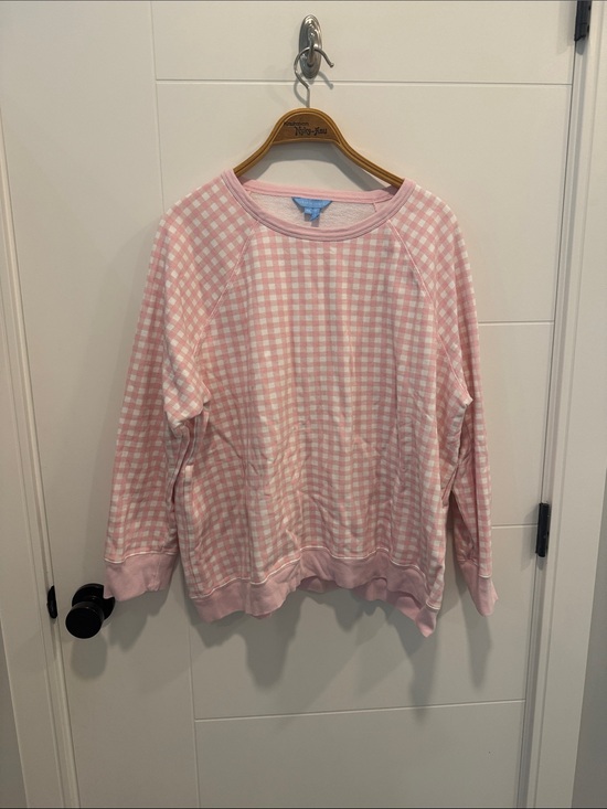 Draper James Tops - Draper James Pink and White Gingham Pullover size 1X